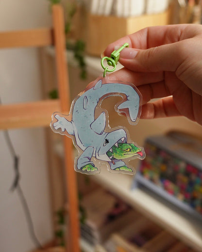 Shark lizard keychain