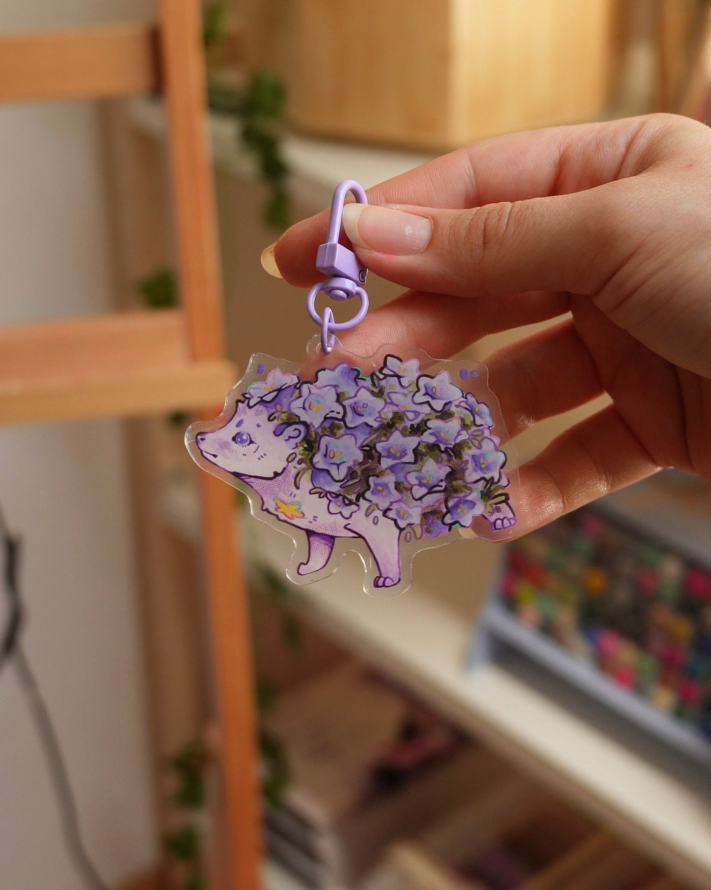 Flower hedgehog keychain