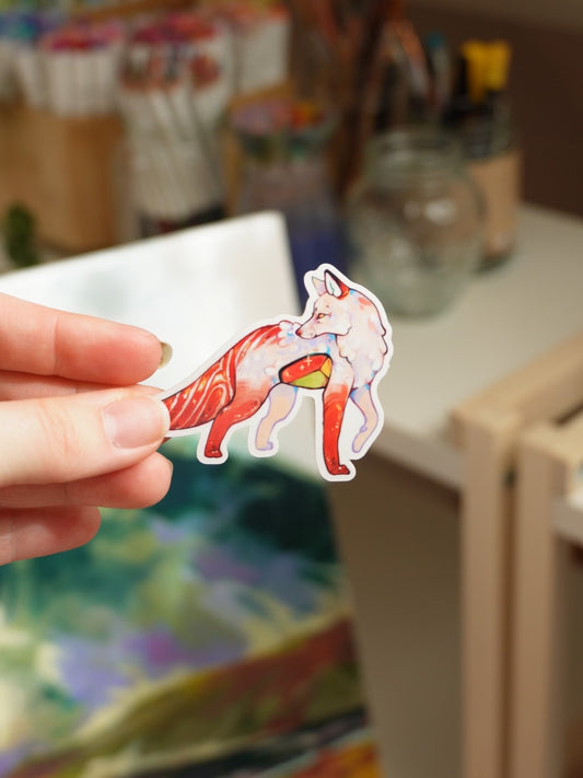 Sushi fox sticker - vinyl