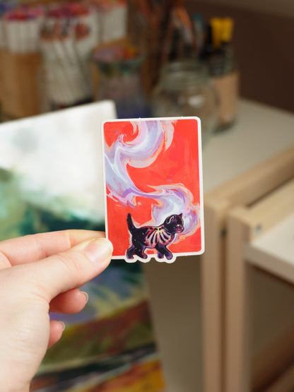 Fire kitten sticker - vinyl