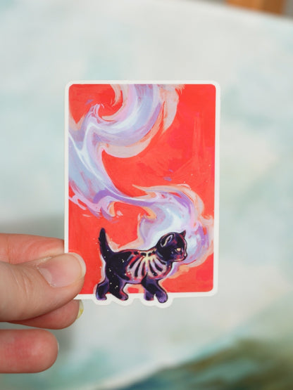 Fire kitten sticker - vinyl