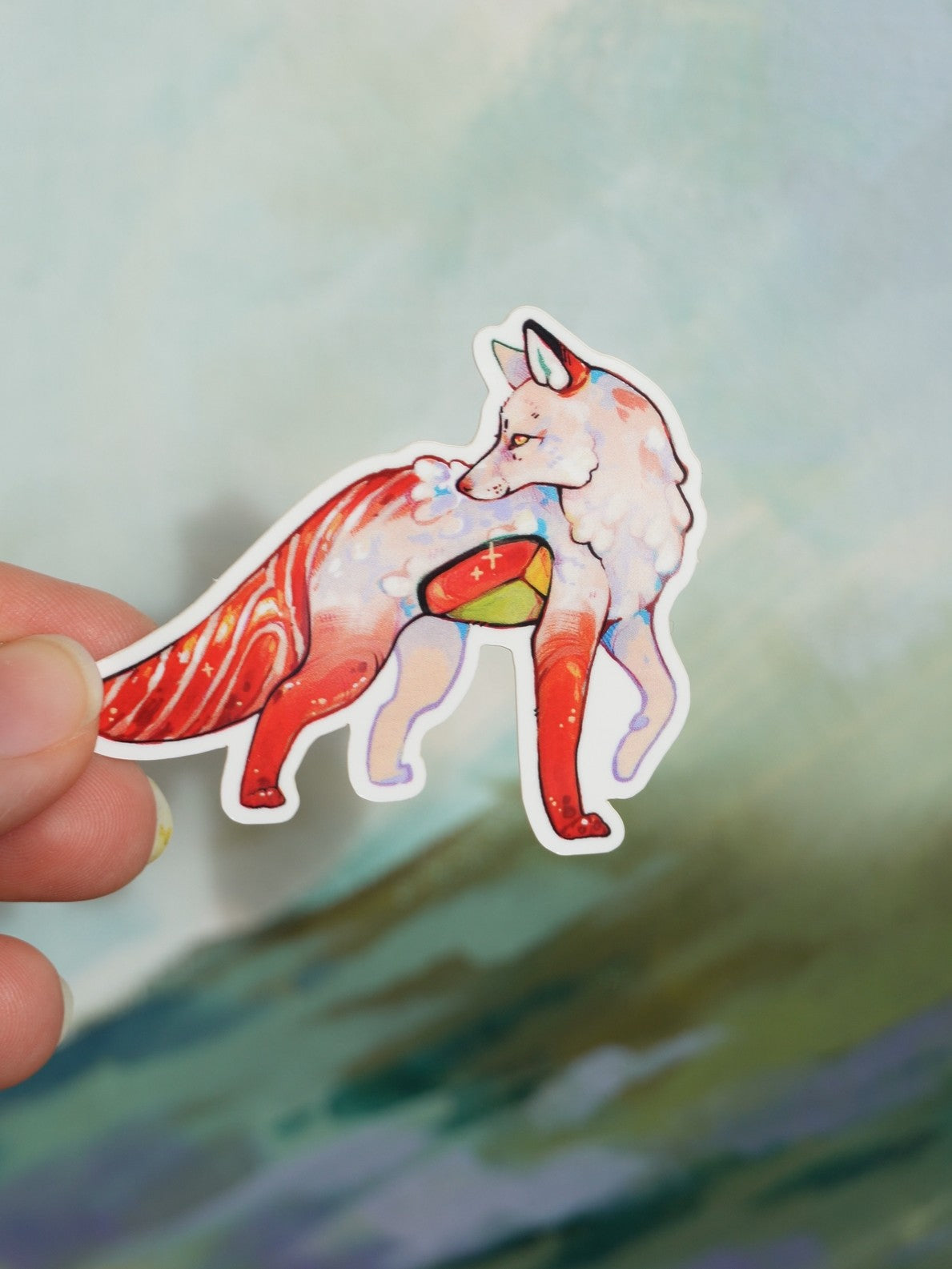 Sushi fox sticker - vinyl